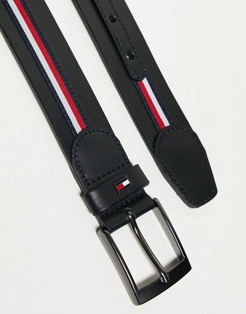 商品Tommy Hilfiger|Tommy Hilfiger Adan belt in black with flag stripe,价格¥545,第2张图片详细描述