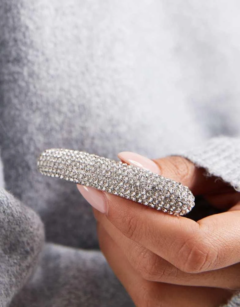 商品Accessorize|Accessorize super sparkle barrette hair clip in silver,价格¥143,第2张图片详细描述