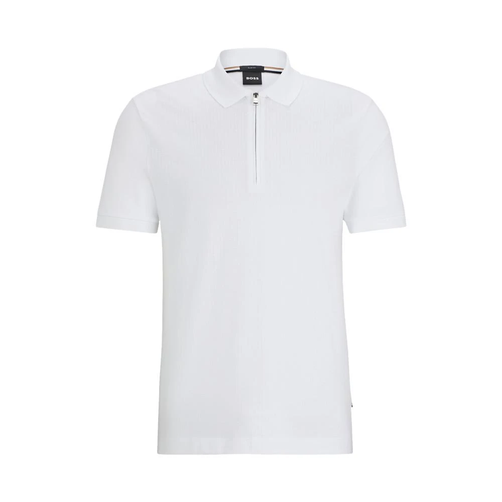 商品Hugo Boss|Men's Zip Placket Slim-Fit Polo Shirt,价格¥767,第3张图片详细描述