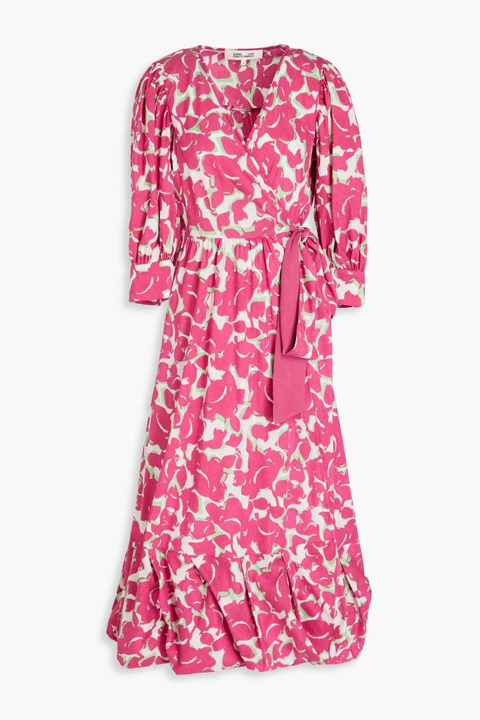 オールインワン・サロペット Diane Von Furstenberg Multicolor Floral Wrap Midi Dress With DIANE VON FURSTENBERG One-shoulder floral-print stretch mesh