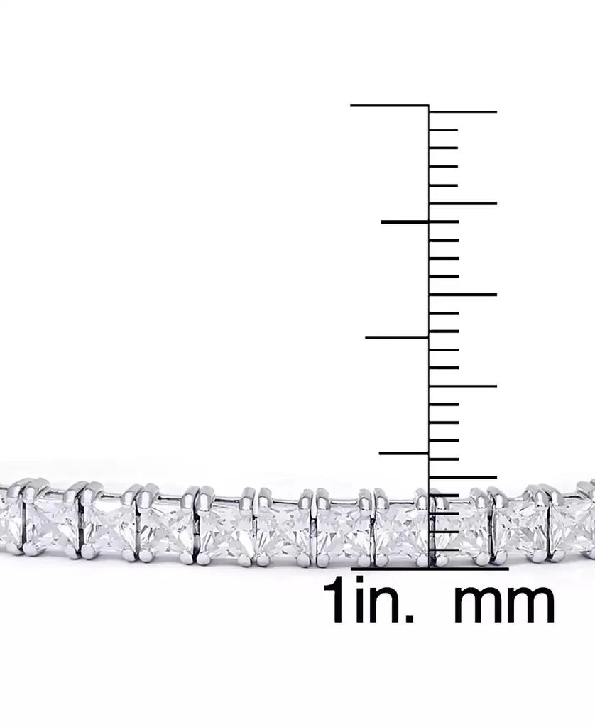 商品Macy's|Cubic Zirconia Square Link Tennis Bracelet in Silver Plate,价格¥169,第2张图片详细描述