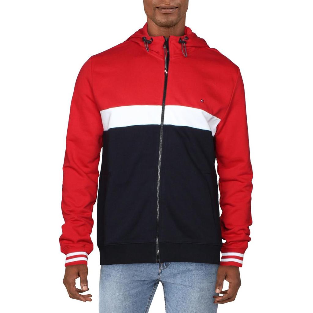 Tommy Hilfiger Mens Colorblocked Zip Front Hoodie商品第1张图片规格展示