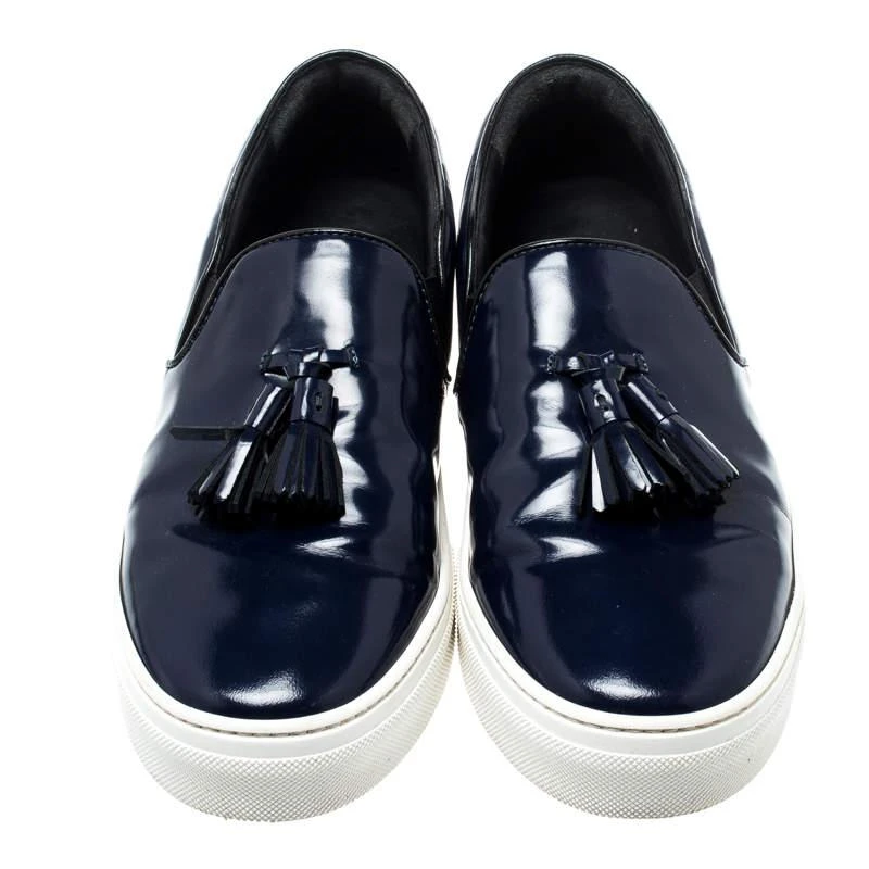 商品[二手商品] Celine|Celine Blue Leather Tassel Slip On Sneakers Size 38,价格¥1721,第3张图片详细描述