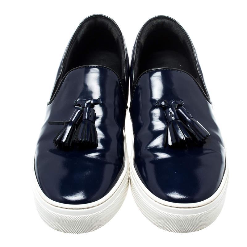 商品[二手商品] Celine|Celine Blue Leather Tassel Slip On Sneakers Size 38,价格¥1614,第5张图片详细描述
