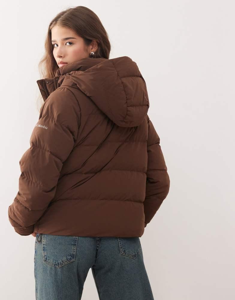 Columbia Columbia Amaze Puff hooded puffer coat in brown - Jackets