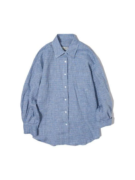 商品VANONE|A3415 Daddy Look Linen Shirt (Blue),价格¥960,第3张图片详细描述