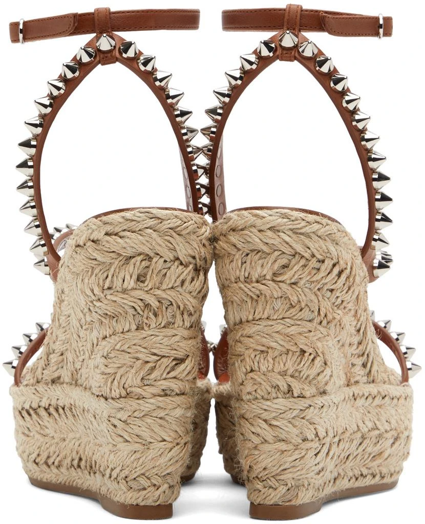 商品Christian Louboutin|Brown Mafaldina Zeppa 120 Heeled Sandals,价格¥6955,第2张图片详细描述