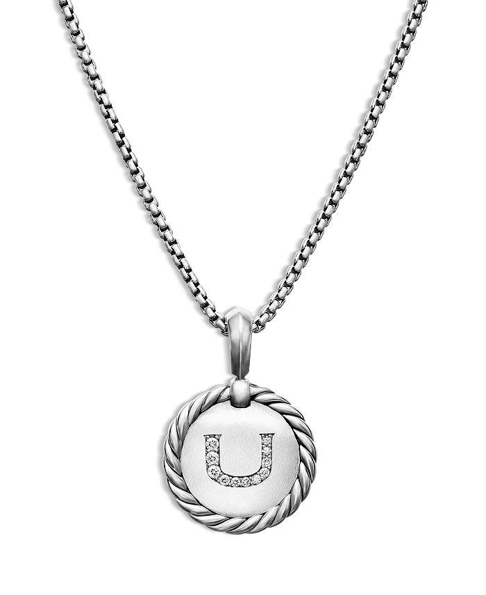 商品David Yurman|Sterling Silver Cable Collectibles Initial Charm Necklace with Diamonds, 18",价格¥4382,第4张图片详细描述