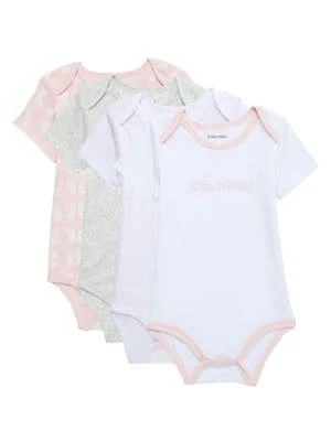 商品Calvin Klein|Baby Girl’s 4-Piece Butterfly Bodysuit Set,价格¥151,第1张图片
