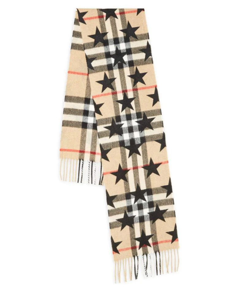 商品Burberry|Burberry - Stars Plaid Cashmere Scarf,价格¥1818,第1张图片
