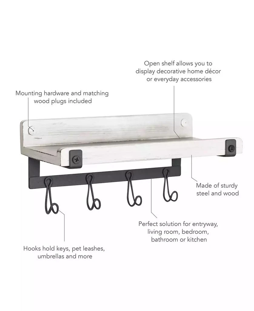 商品Spectrum|Rowan Wall Mount Valet Hook Station,价格¥169,第4张图片详细描述
