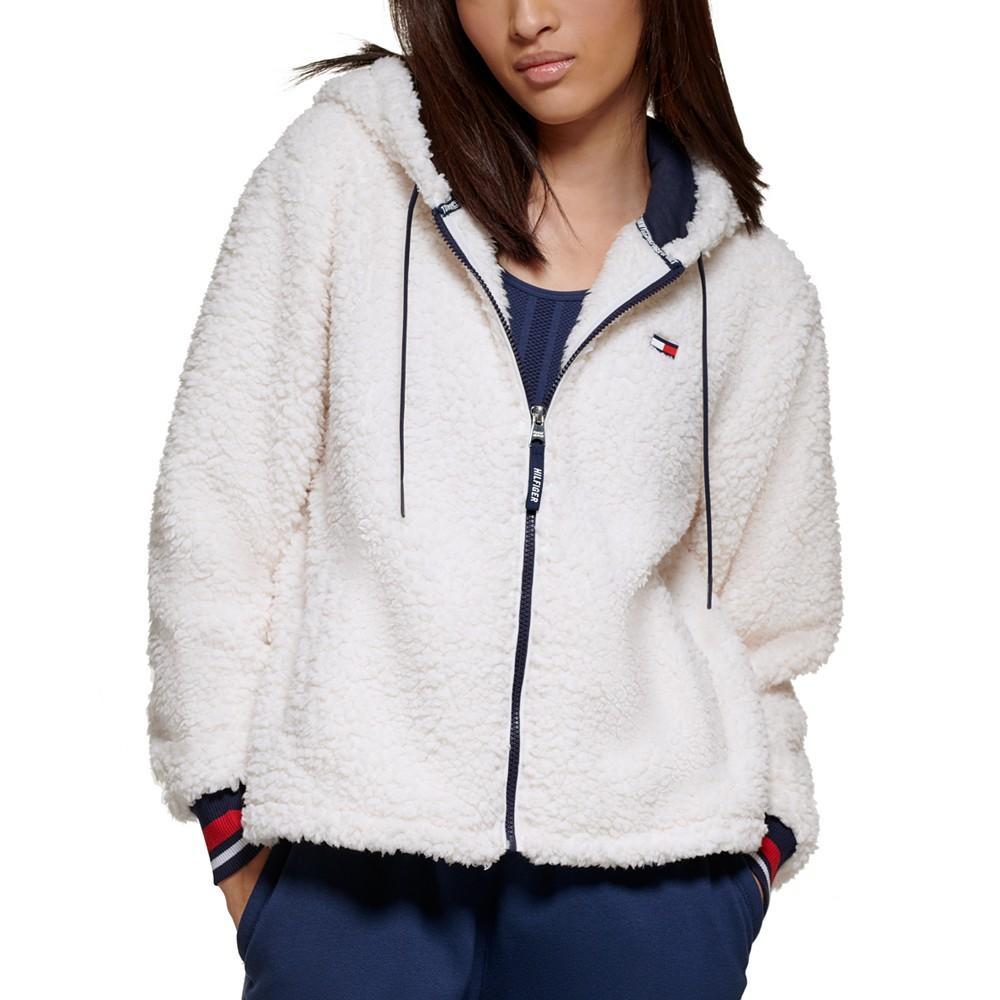 商品Tommy Hilfiger|Women's Cropped  Faux Sherpa Hooded Jacket,价格¥428,第5张图片详细描述