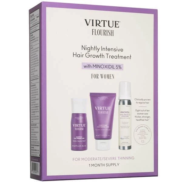 商品VIRTUE|VIRTUE Flourish Nightly Intensive Hair Growth Treatment - Trial Size 3 piece,价格¥495,第1张图片