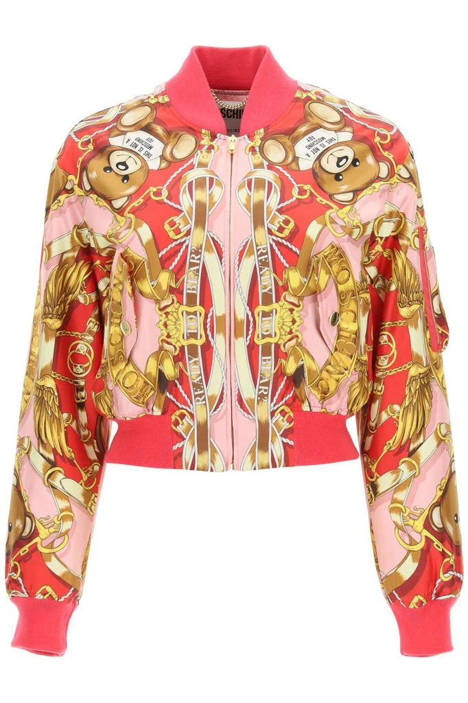 商品Moschino|SILK BOMBER WITH TEDDY SCARF PRINT,价格¥4598,第1张图片