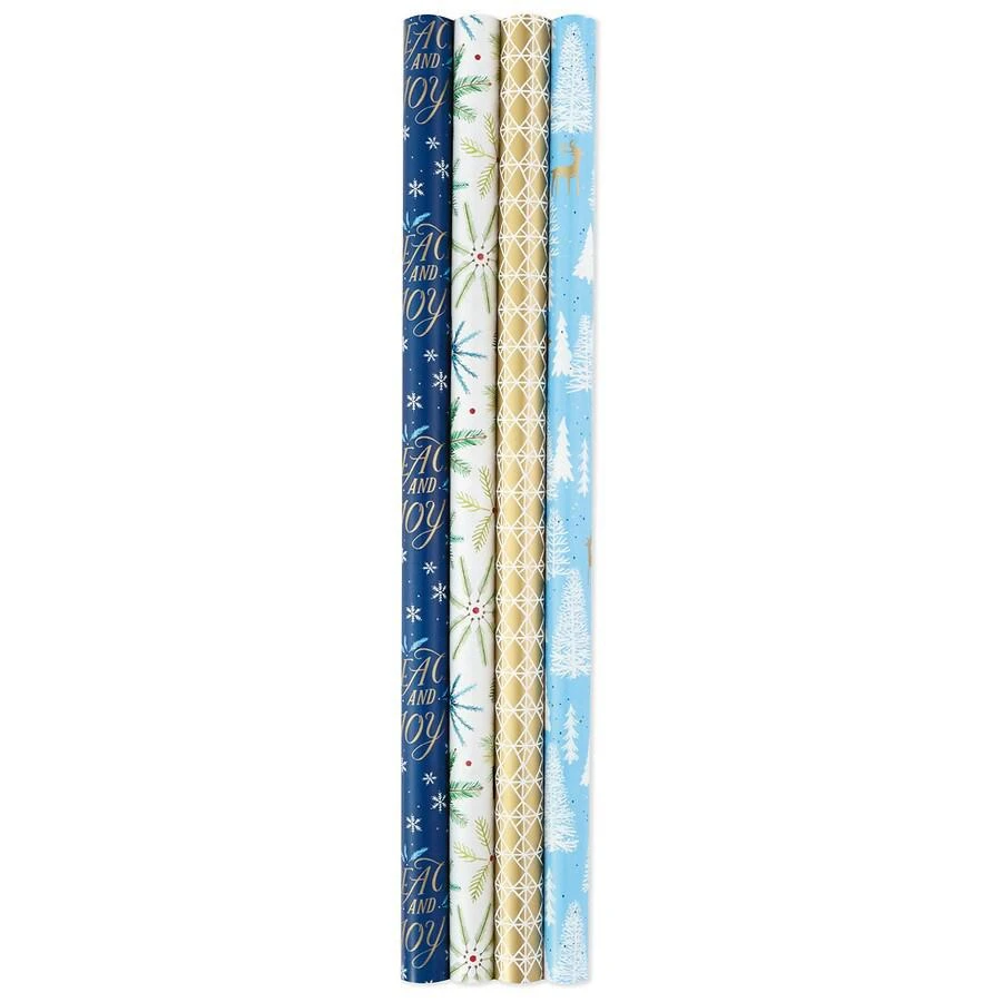 商品Hallmark|Holiday Wrapping Paper Bundle with Cut Lines on Reverse,价格¥64,第1张图片