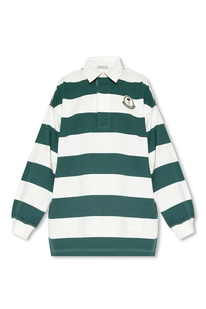 商品Moncler|Moncler X Palm Angels Striped Long Sleeved Polo Shirt,价格¥2442,第1张图片