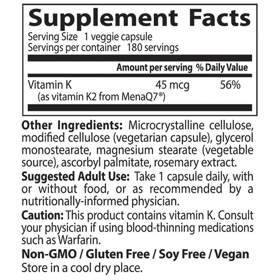 Natural Vitamin K2 Veggie Caps商品第3张图片规格展示