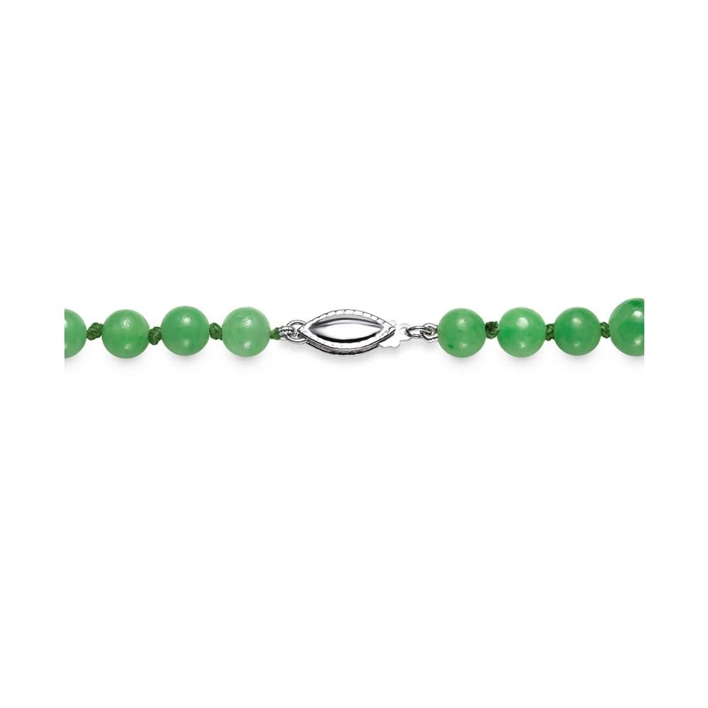 商品Macy's|Jade Graduated Strand Necklace in Sterling Silver (6-14mm),价格¥1005,第2张图片详细描述