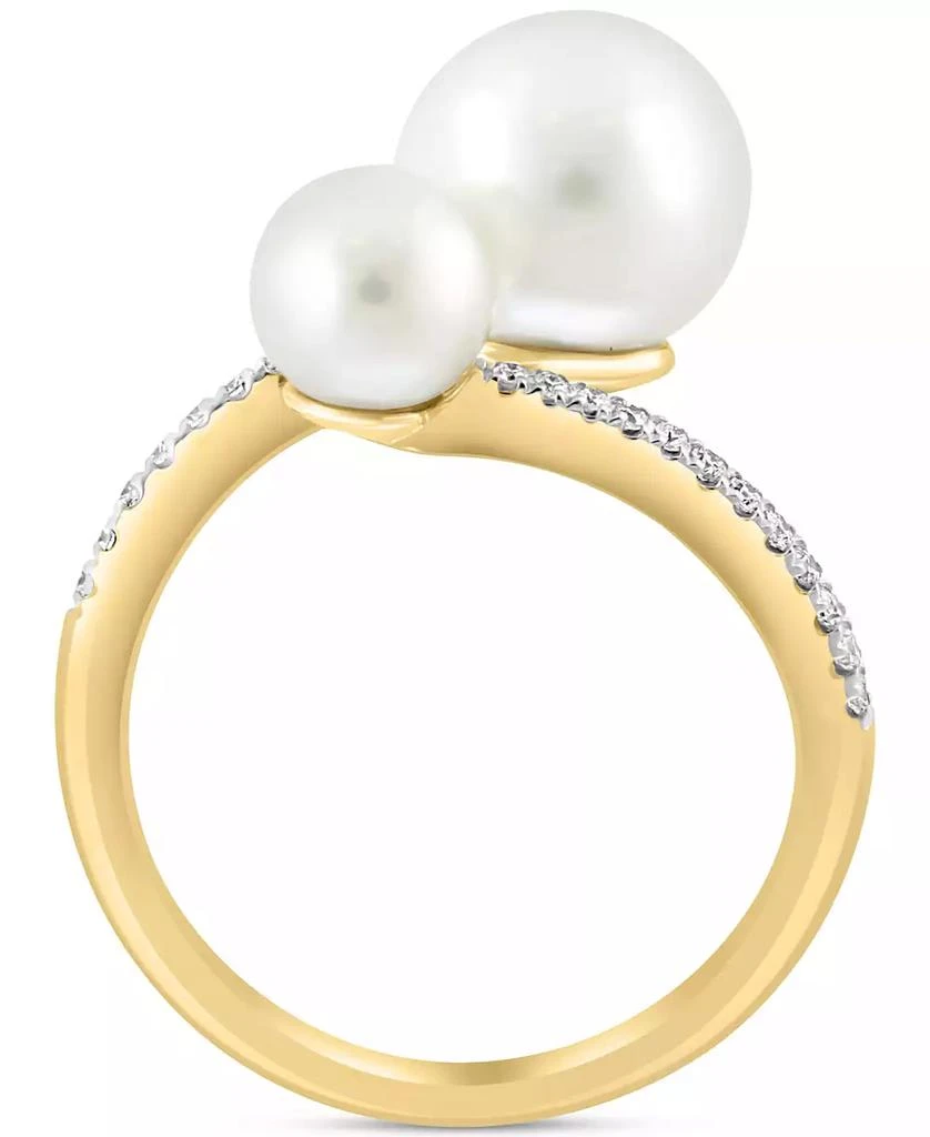 商品Effy|EFFY® Freshwater Pearl (6 & 9mm) & Diamond (1/8 ct. t.w.) Bypass Ring in 14k Gold,价格¥3045,第3张图片详细描述