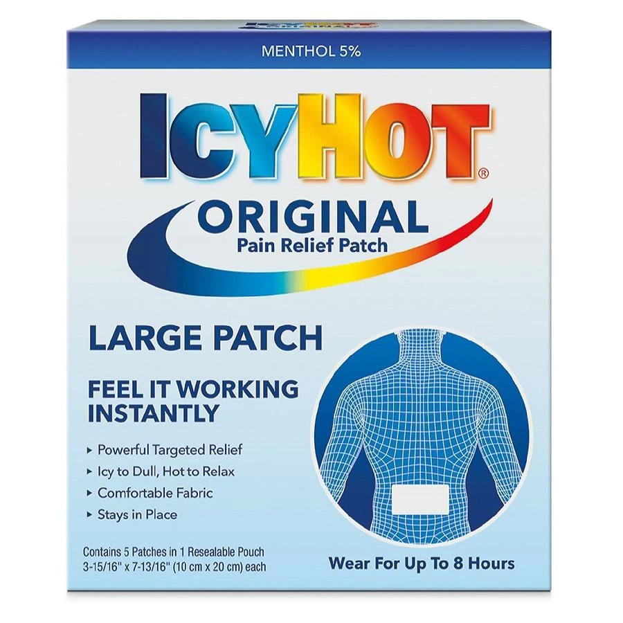 商品Icy Hot|Original Large Pain Relief Patch Back,价格¥81,第1张图片详细描述