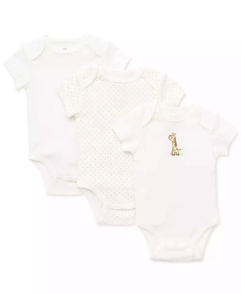 商品Little Me|Baby Boys or Baby Girls Giraffe Bodysuits, Pack of 3,价格¥97,第1张图片