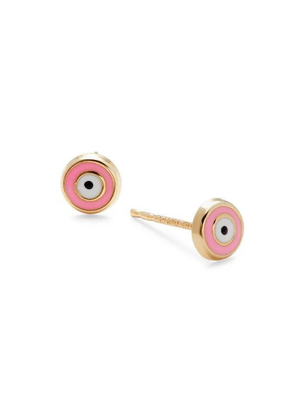 商品Saks Fifth Avenue|14K Yellow Gold Evil Eye Stud Earrings,价格¥598,第1张图片
