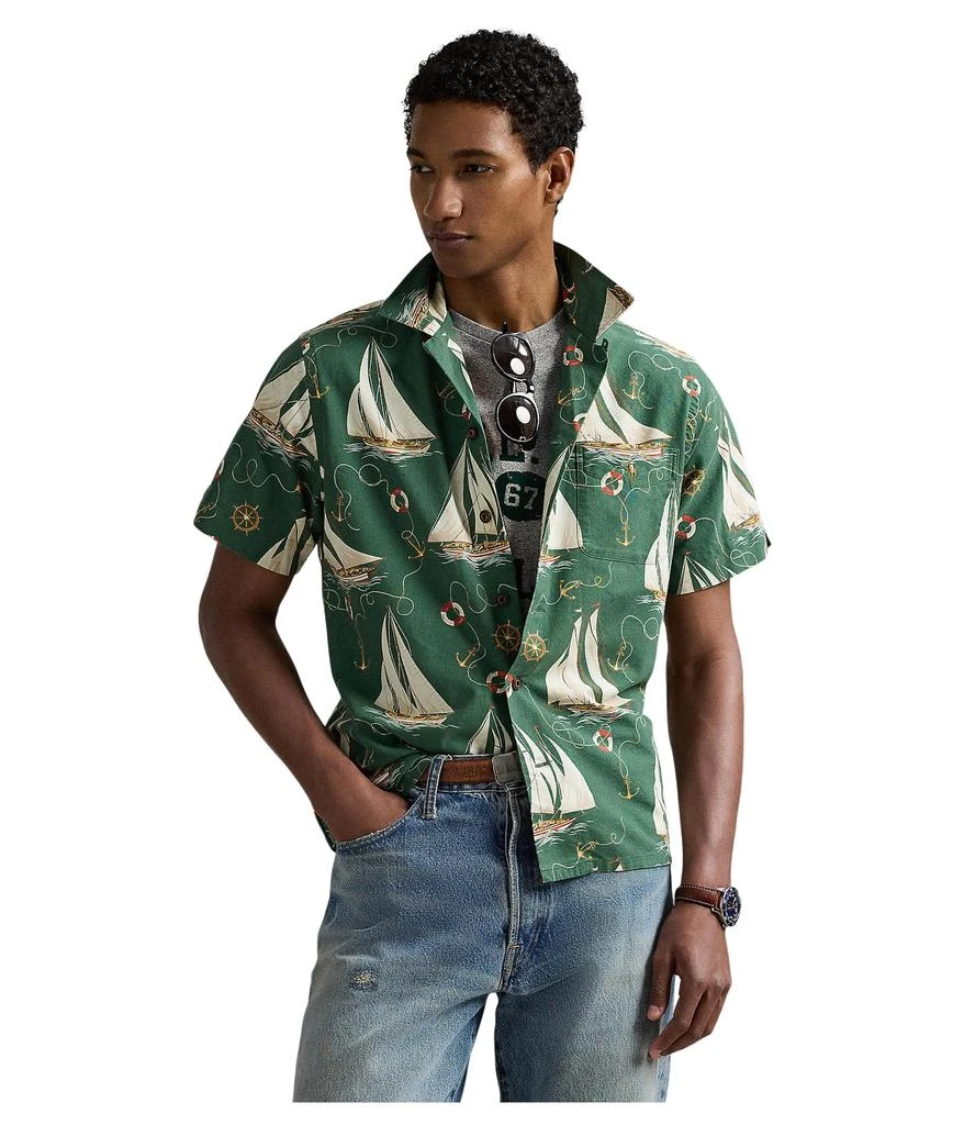 商品Ralph Lauren|Classic Fit Sailboat Oxford Camp Shirt,价格¥1001,第1张图片