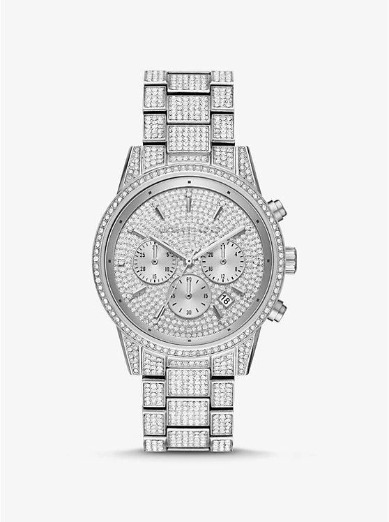 商品Michael Kors|Ritz Pavé Silver-Tone Watch,价格¥3737,第1张图片
