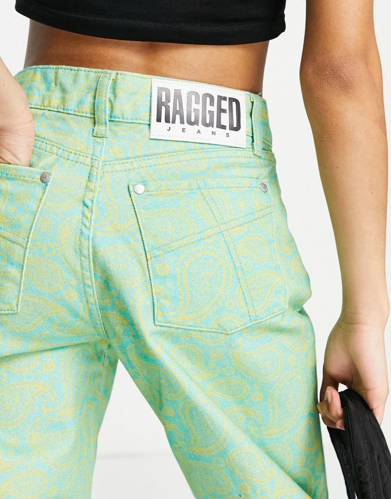 商品The Ragged Priest|The Ragged Priest wide leg dad jeans in green paisley print,价格¥135,第3张图片详细描述