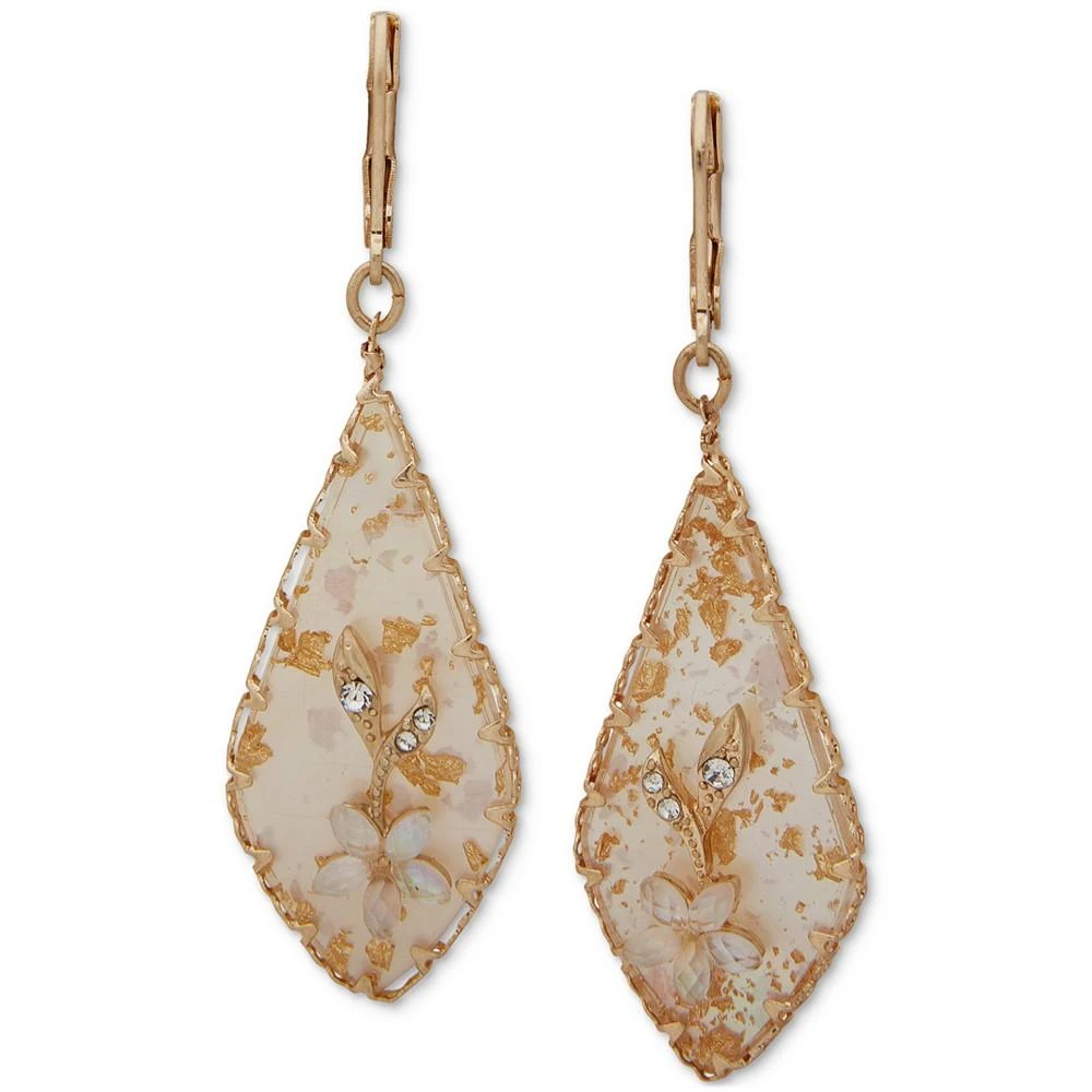 商品Lonna & Lilly|Gold-Tone Crystal Flower Flat Stone Drop Earrings,价格¥107,第1张图片