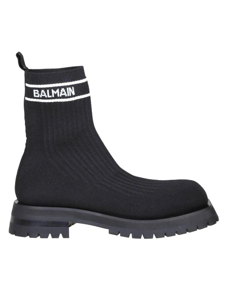 商品Balmain|Balmain Army Ankle Boots In Black Stretch Knit - Men,价格¥7352,第1张图片