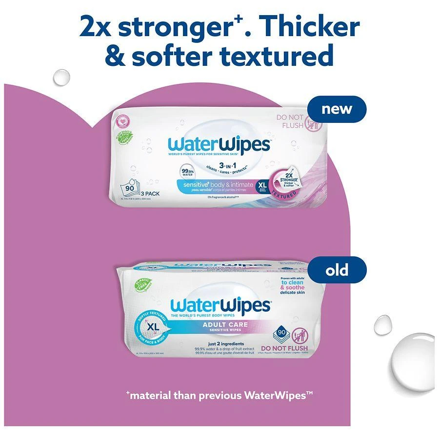 商品WaterWipes|Sensitive+ Body & Intimate, 3-In-1 Cleans, Cares, Protects, 99.9% Water Unscented,价格¥88,第3张图片详细描述