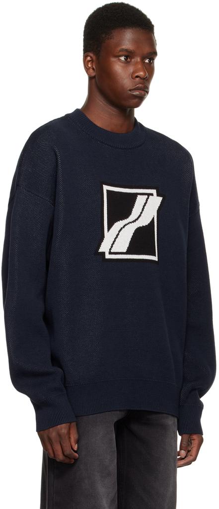 Navy Jacquard Sweater商品第2张图片规格展示