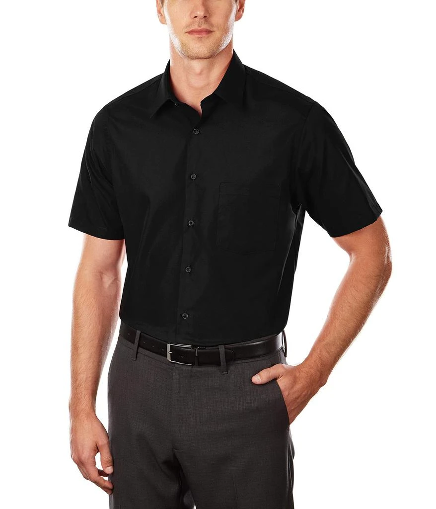 商品Van Heusen|Men's Short Sleeve Dress Shirt Regular Fit Poplin Solid,价格¥147,第2张图片详细描述