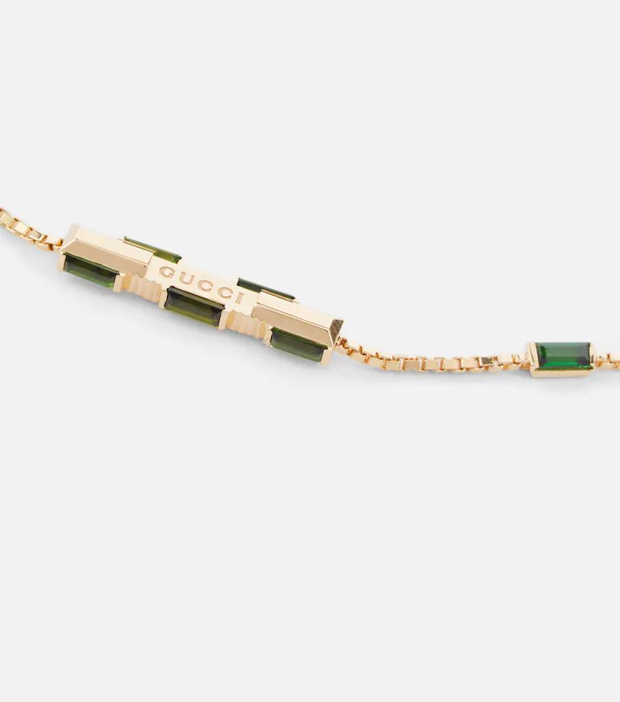 Gucci Link to Love 18kt gold necklace with tourmalines商品第3张图片规格展示
