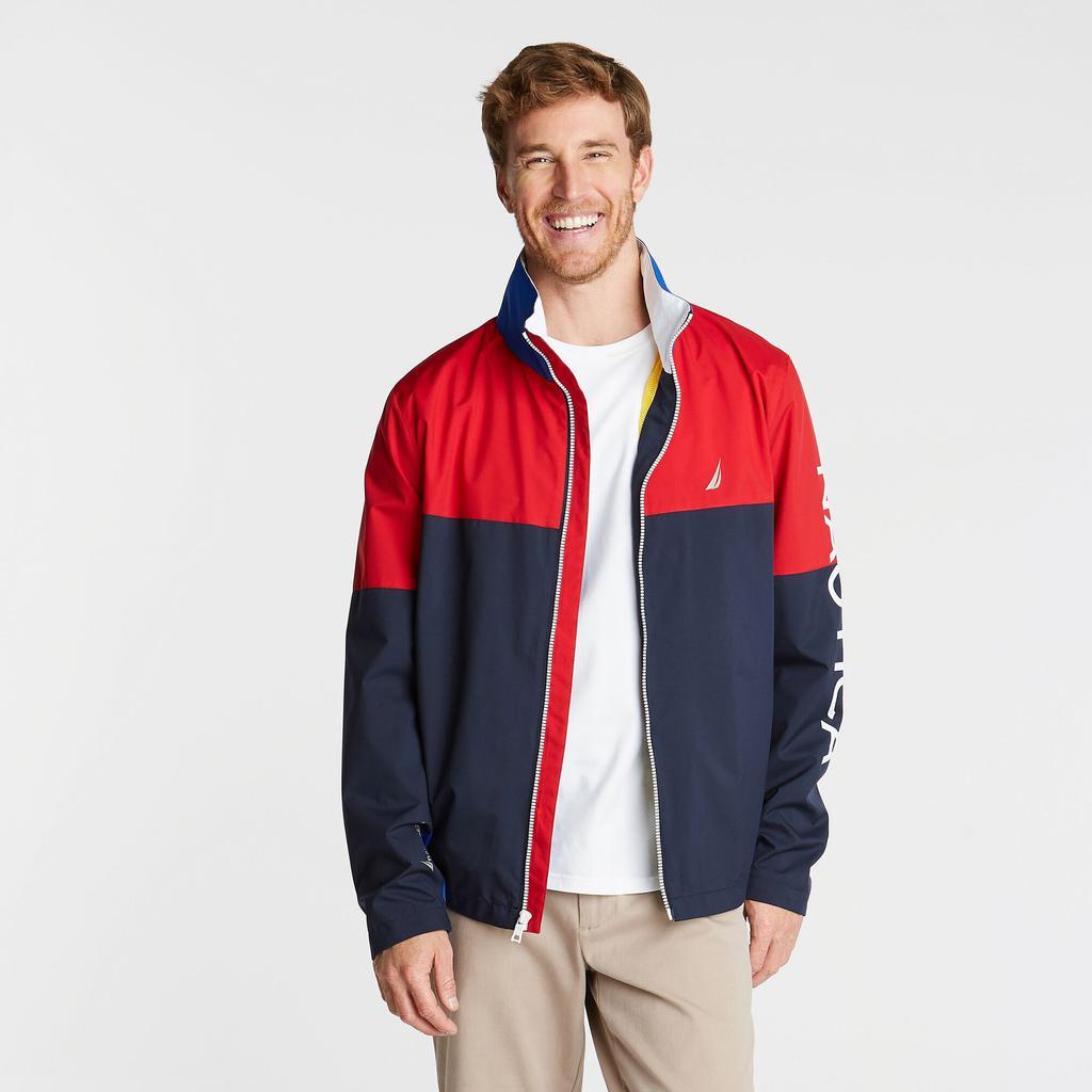 商品Nautica|Nautica Mens Big & Tall Lightweight Colorblock Bomber With Concealed Hood,价格¥742,第1张图片