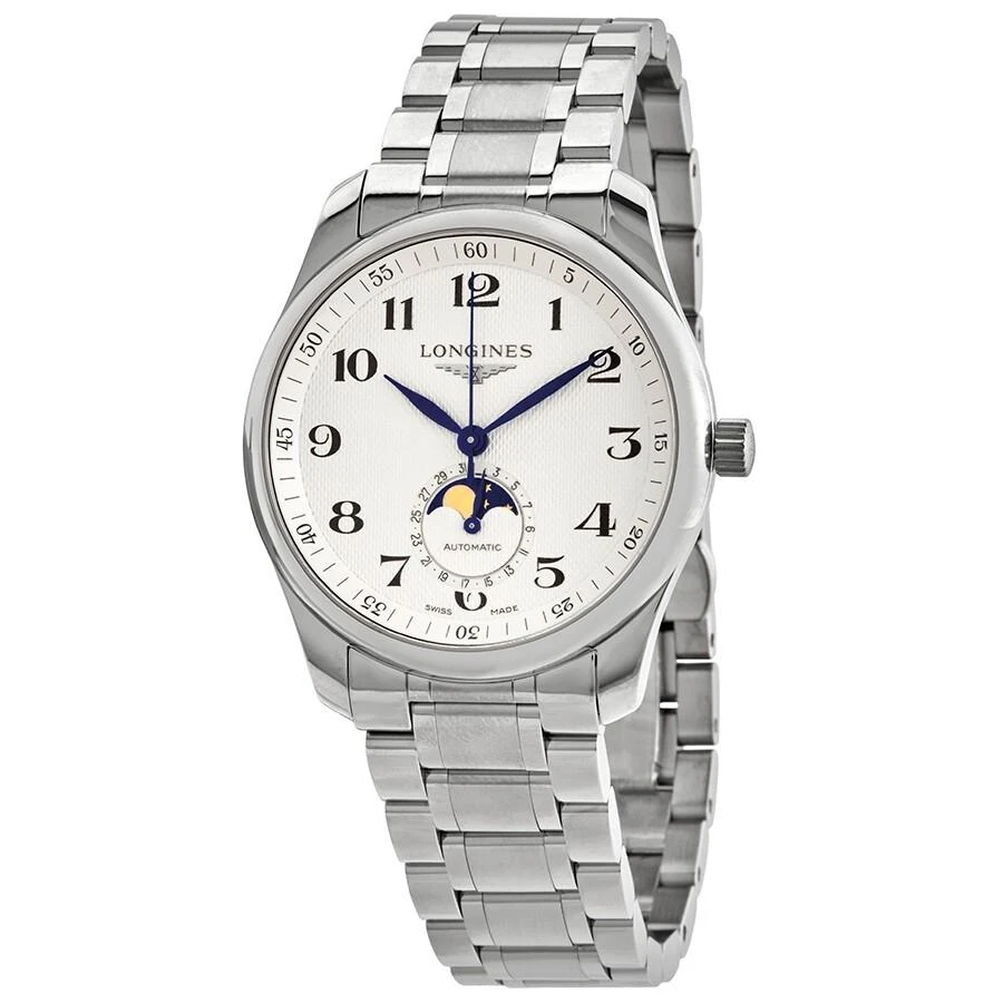 商品Longines|Longines Master Automatic Moonphase Silver Dial Men's Watch L29094786,价格¥14665,第1张图片
