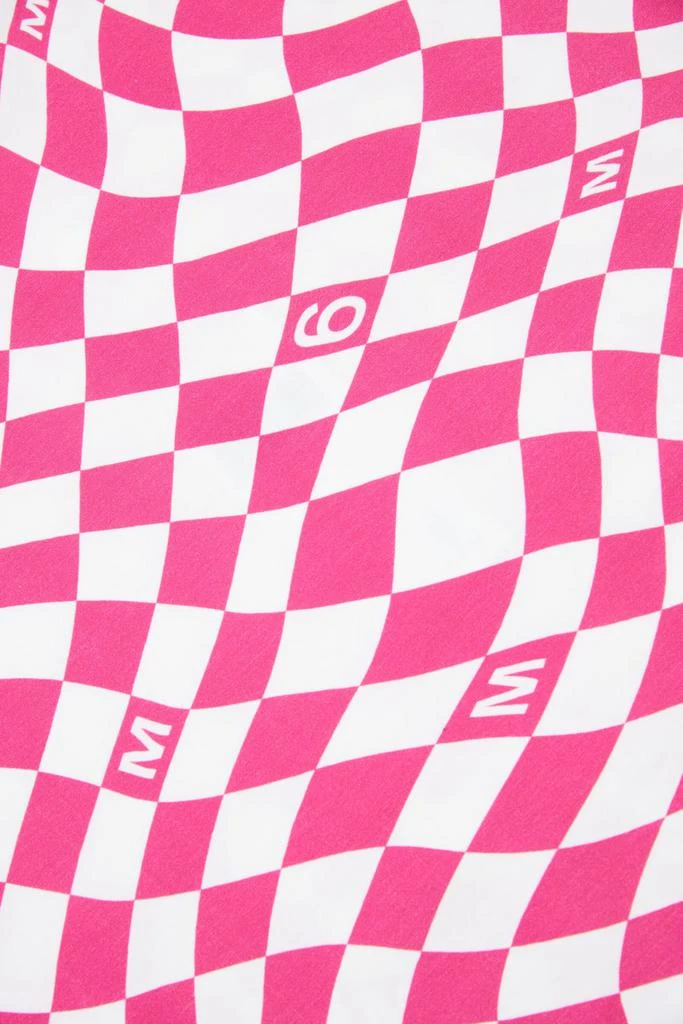 商品MM6|Mm6mcu1u Sw Cover-ups Maison Margiela Maxi T-shirt Cover-up With White And Pink Chequered Pattern,价格¥969,第3张图片详细描述
