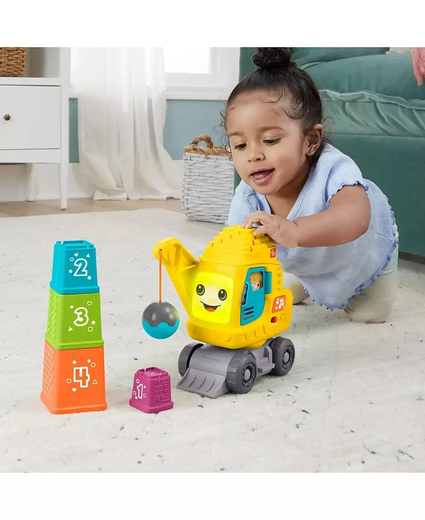 商品Fisher Price|Count and Stack Crane Baby and Toddler Learning Toy with Blocks, Lights and Sounds,价格¥135,第4张图片详细描述