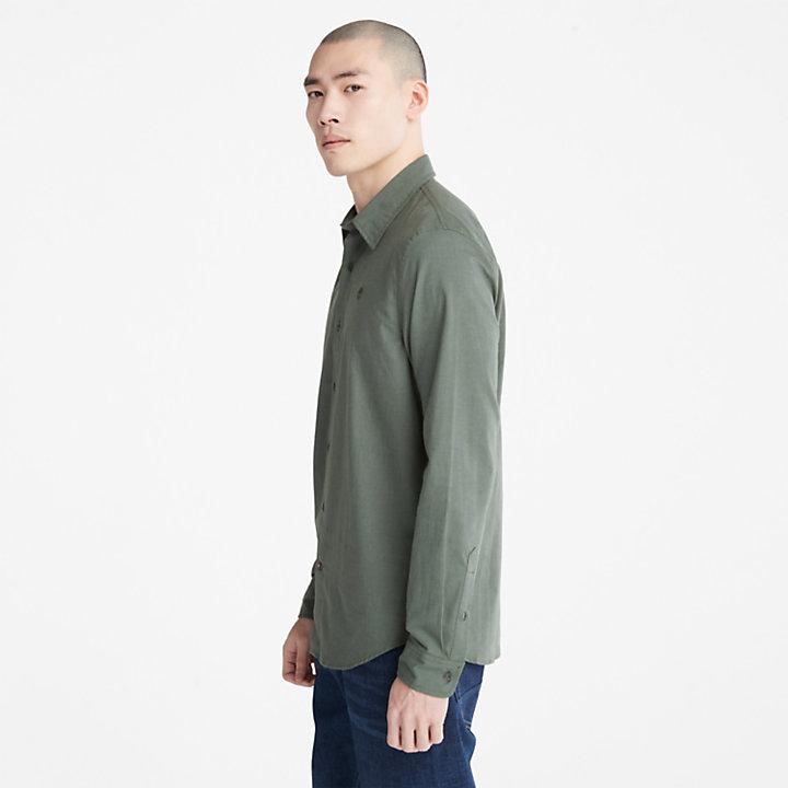 Lightweight Flannel Shirt for Men in Green商品第4张图片规格展示