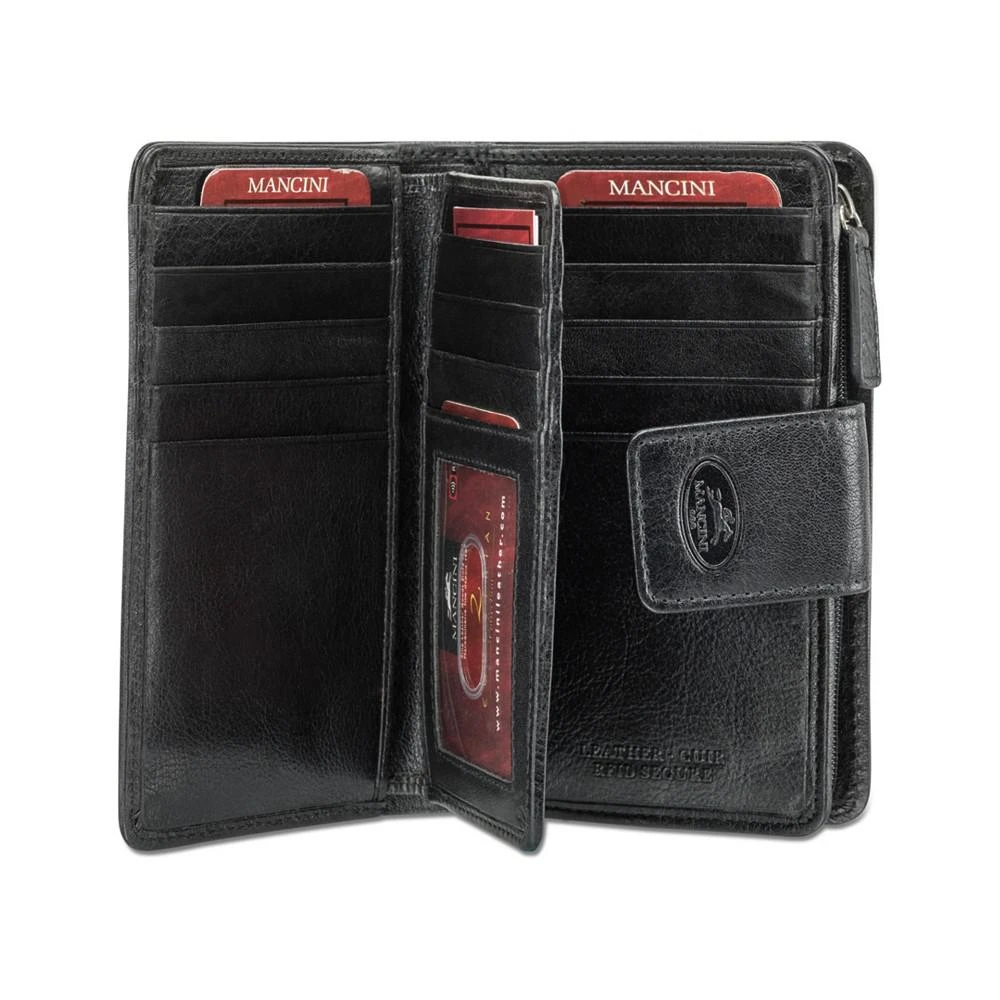 商品Mancini Leather Goods|Equestrian-2 Collection RFID Secure Medium Clutch Wallet,价格¥698,第5张图片详细描述