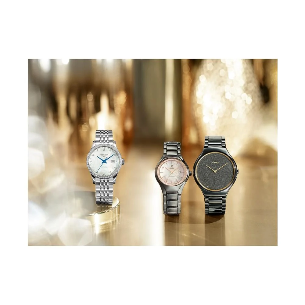 商品Longines|Women's Swiss Automatic Record Collection Diamond (1/2 ct. t.w.) Stainless Steel Bracelet Watch 30mm,价格¥35606,第5张图片详细描述