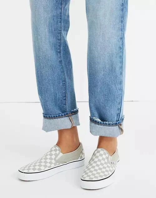 商品Vans|Unisex Classic Slip-On Sneakers in Desert Sage Checkerboard,价格¥317,第4张图片详细描述