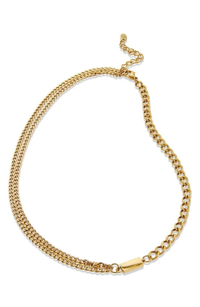 商品Savvy Cie Jewels|Mixed Chain Bar Pendant Necklace,价格¥302,第1张图片
