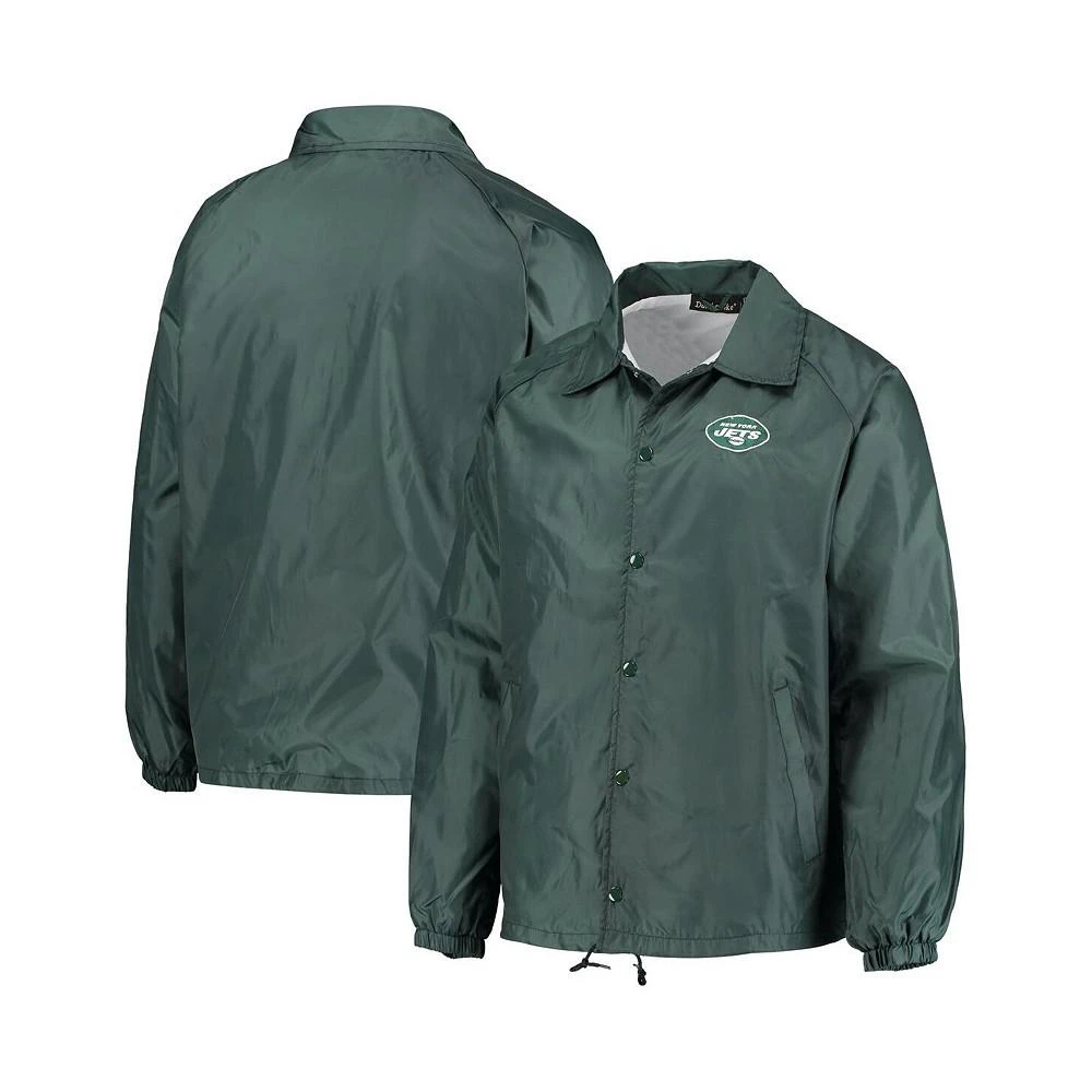 商品Dunbrooke|Men's Green New York Jets Coaches Classic Raglan Full-Snap Windbreaker Jacket,价格¥373,第1张图片