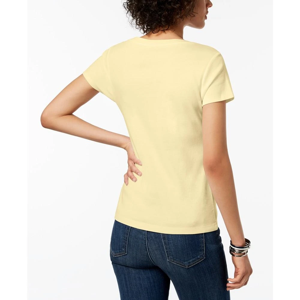 商品Tommy Hilfiger|Women's Cotton Scoop Neck T-Shirt, Created for Macy's,价格¥180,第2张图片详细描述