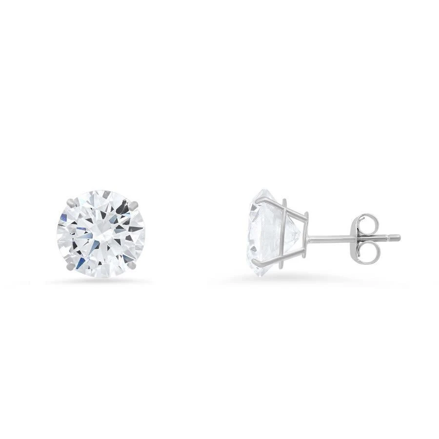 商品Kylie Harper|10k White Gold 6mm Round-cut Cubic Zirconia  CZ Stud Earrings,价格¥557,第1张图片
