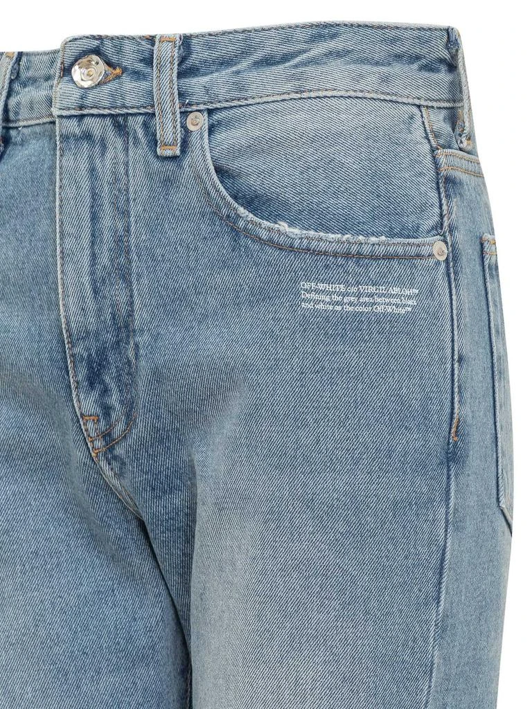 商品Off-White|Off-White Logo Patch Straight Leg Cropped Jeans,价格¥1649,第4张图片详细描述