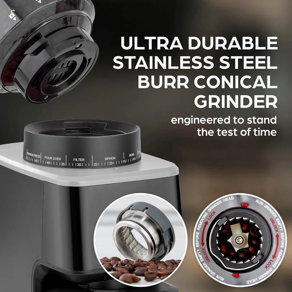商品Zulay Kitchen|Adjustable Burr Coffee Grinder,价格¥1180,第3张图片详细描述