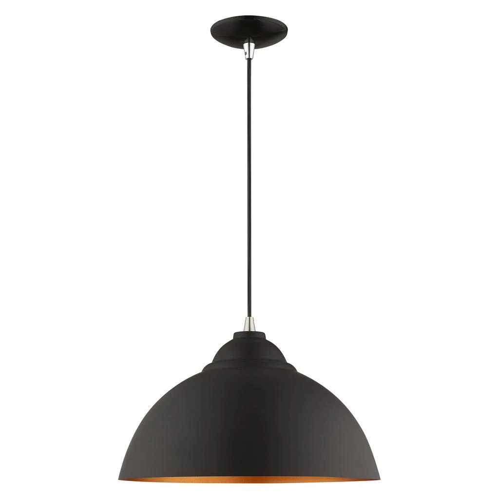 商品Livex Lighting|One Light Black Mini Pendant,价格¥891,第1张图片
